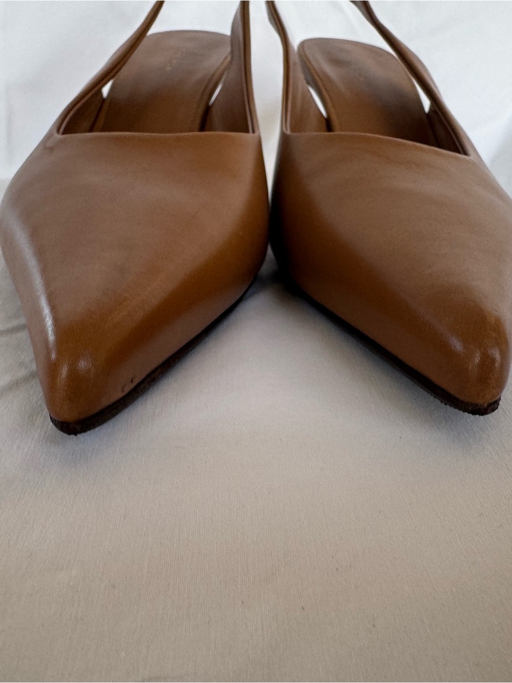 The Row Brown Pointed-Toe Slingback Heels - Picture 11 of 14
